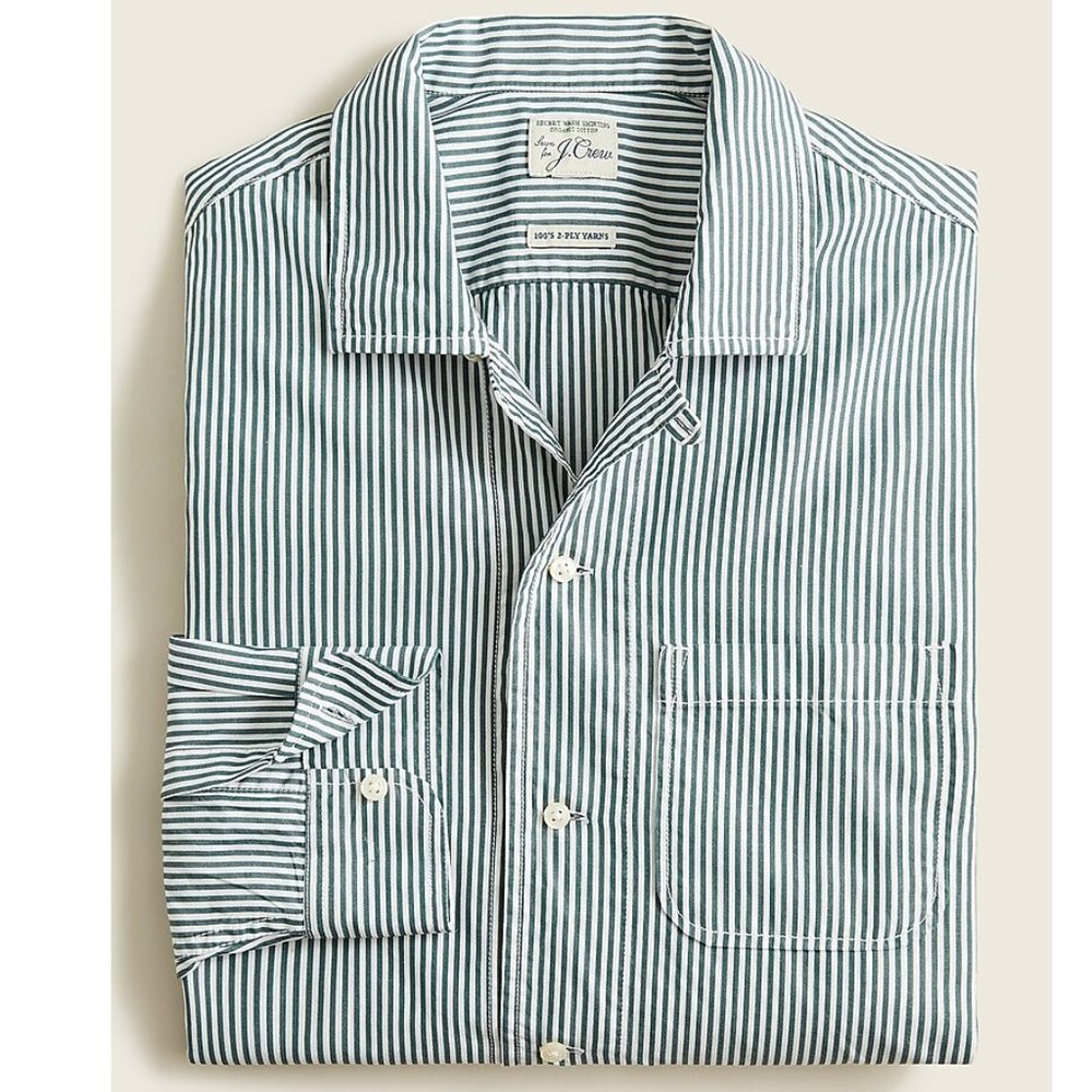 J. Crew Secret Wash Camp-Collar Organic Poplin Shirt